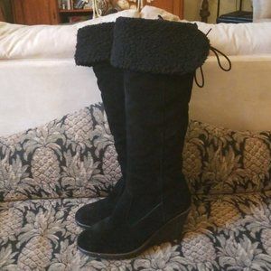 Beautiful Chelsea Crew Genuine Suede Knee High Suede Boots